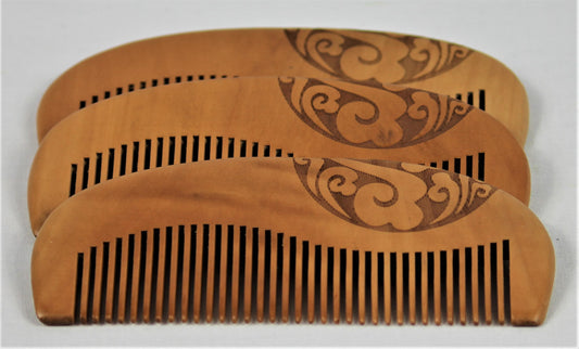 Stack of 3 sandalwood beard combs