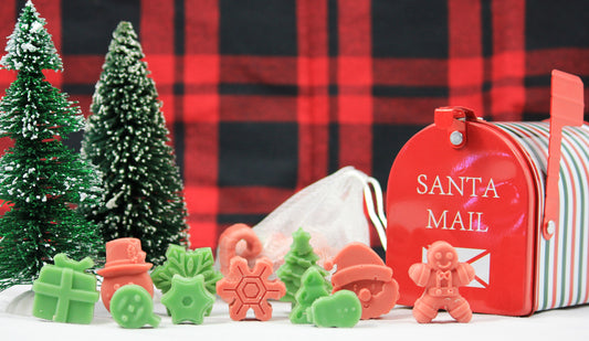 Mini red and green Christmas shaped soaps