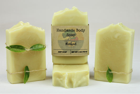 Four 5oz bars of Nekked handmade fragrance and colorant free soap. 
